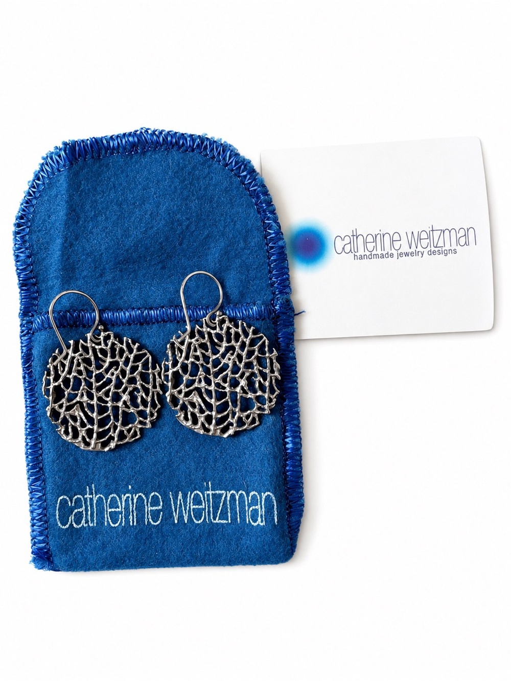 Catherine Weitzman Coral Earrings in Sterling Silver Handmade in Hawaii Coquette